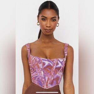 House of CB Ninetta Corset Stylish Purple Swirl Women's Top